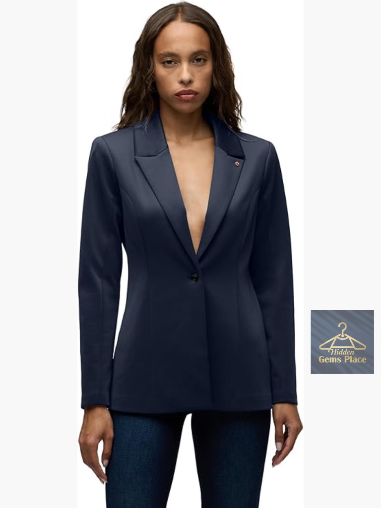 Fitted Blazer With Notch Collar And Single-Button Closure